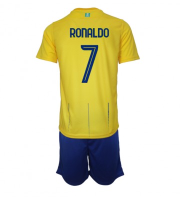 Al-Nassr Cristiano Ronaldo #7 Hjemmebanesæt Børn 2023-24 Kort ærmer (+ korte bukser)